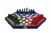 164 Шахматы "На троих" малые (16х28х4,5 см) дерево, для 3 игроков