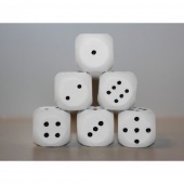 К16_белый Кости игральные 16 мм (1 шт.) цвет белый пластик