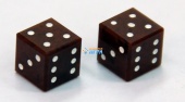К9-1 Кости игральные 10 мм (2 шт.) обсидиан коричневый