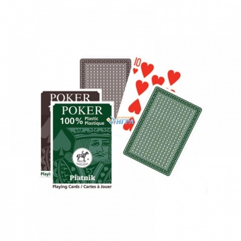 Игральные карты "100% Пластик" стандартный индекс 54 листа 
