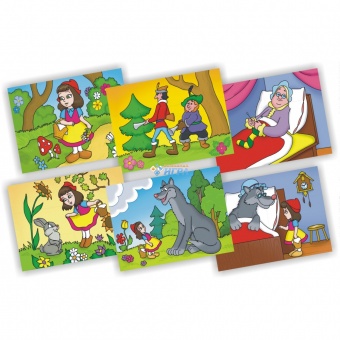 К1342 Кубики "Красная Шапочка" 12 штук (пластик)