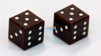 К9-1 Кости игральные 10 мм (2 шт.) обсидиан коричневый